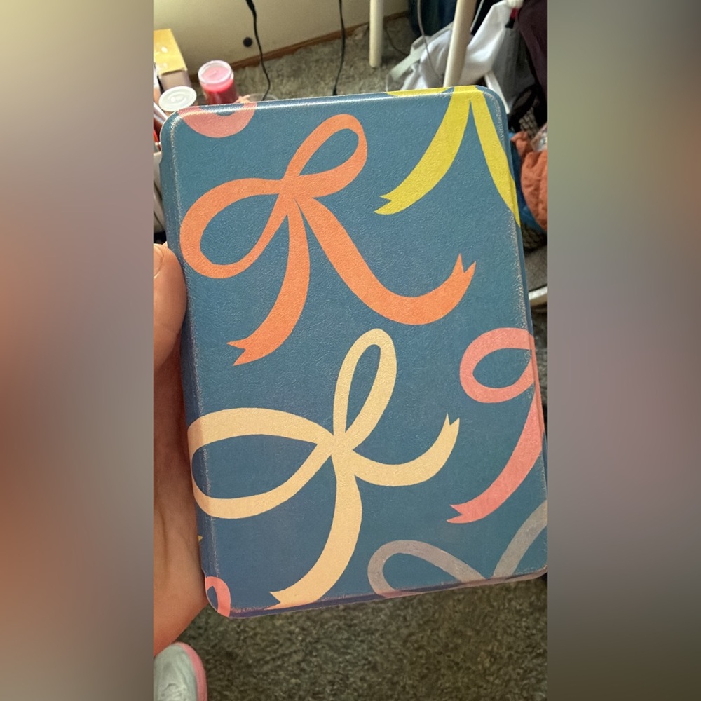 Colorful Ribbon Patterned Blue Notebook